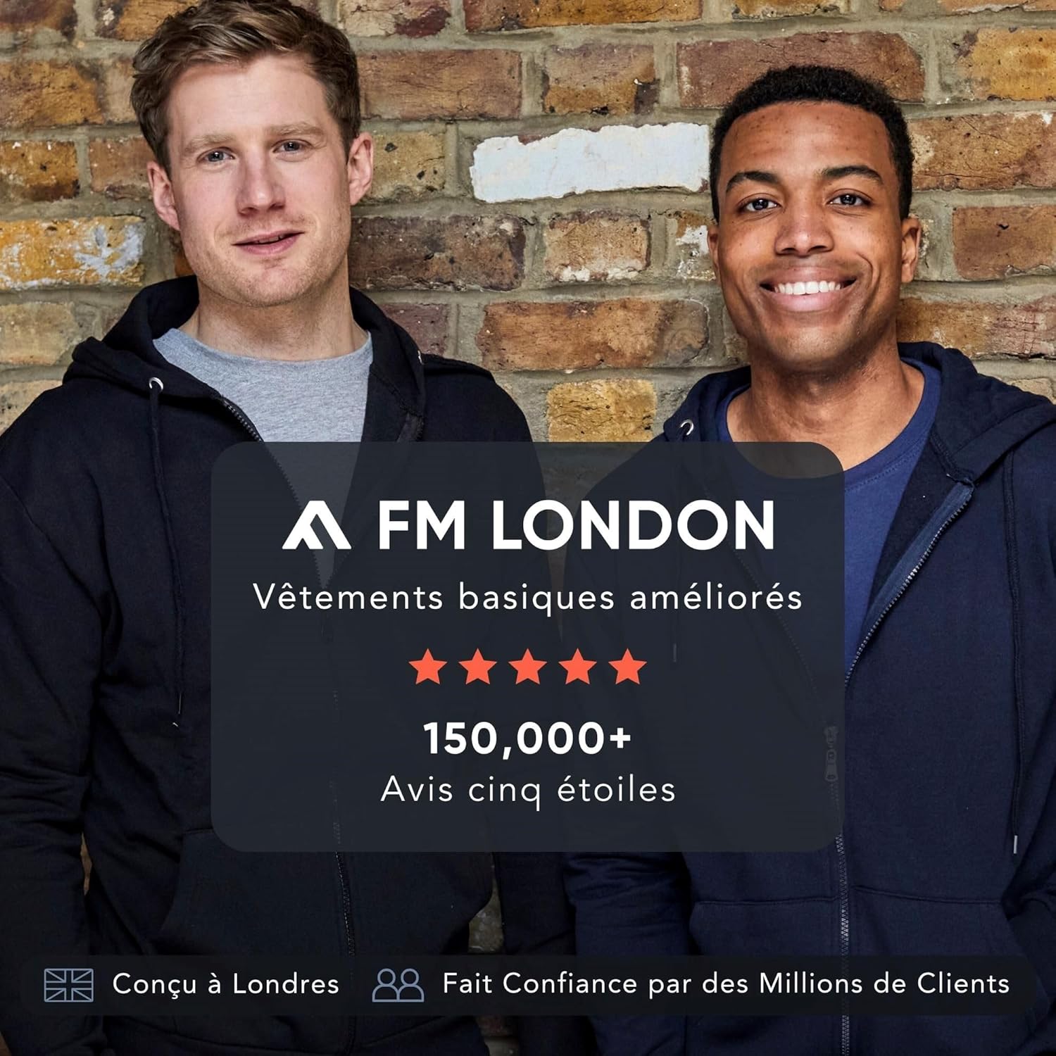 FM London Lot de 3/5 t-Shirts pour Hommes - T-Shirts de qualité supérieure avec Design légèrement ajusté
