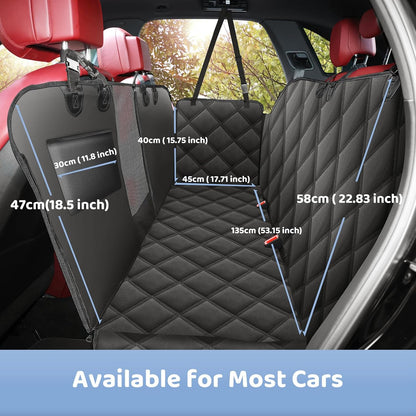 KYG Couverture pour Chien pour Banquette arrière de Voiture,avec Protection latérale et fenêtre de visualisation,Résistant aux Rayures et à l'eau,Tapis pour siège arrière de Voiture,135x148 cm,Noir