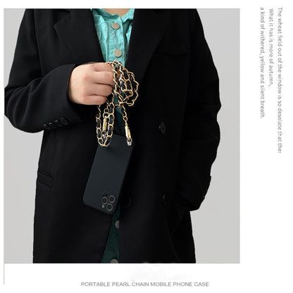 Luxury Crossbody Lanyard Necklace Leather Bracelet Chain Phone Case